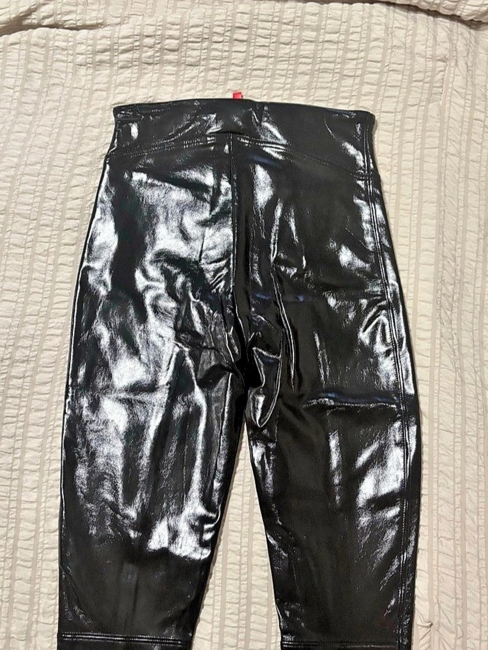 SPANX Faux Patent Leather Leggings in Black Size petite XS